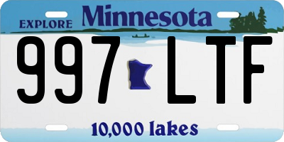 MN license plate 997LTF