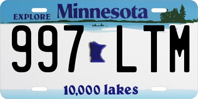 MN license plate 997LTM