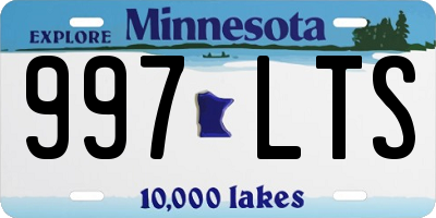 MN license plate 997LTS