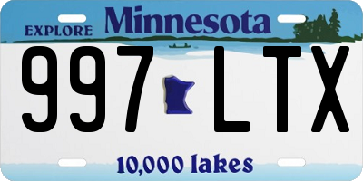 MN license plate 997LTX