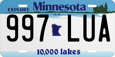 MN license plate 997LUA