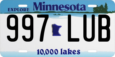 MN license plate 997LUB