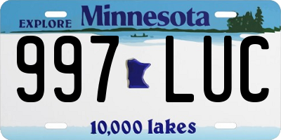 MN license plate 997LUC