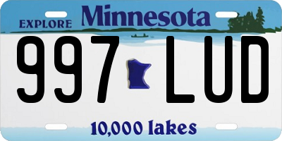 MN license plate 997LUD