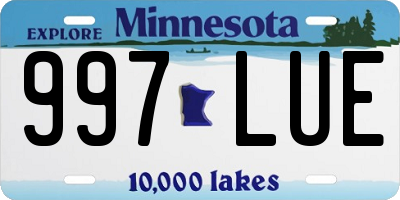 MN license plate 997LUE