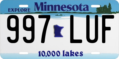 MN license plate 997LUF
