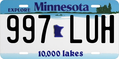 MN license plate 997LUH