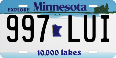 MN license plate 997LUI
