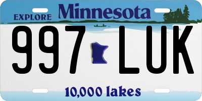 MN license plate 997LUK