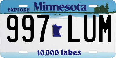 MN license plate 997LUM