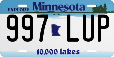 MN license plate 997LUP