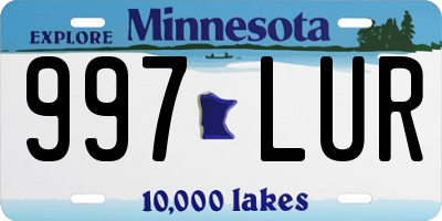 MN license plate 997LUR