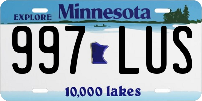 MN license plate 997LUS