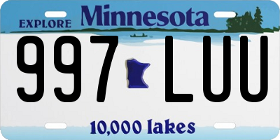 MN license plate 997LUU