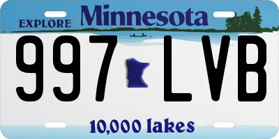 MN license plate 997LVB