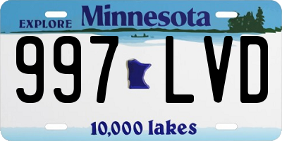 MN license plate 997LVD