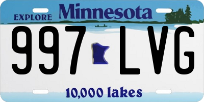 MN license plate 997LVG