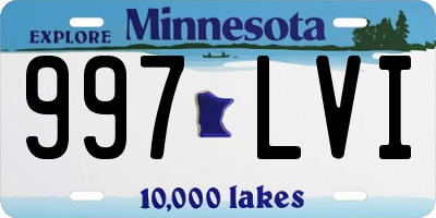 MN license plate 997LVI