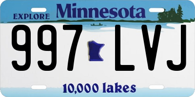 MN license plate 997LVJ