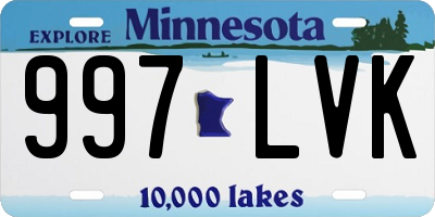 MN license plate 997LVK