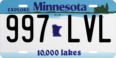MN license plate 997LVL