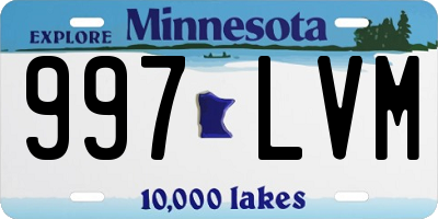 MN license plate 997LVM