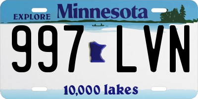 MN license plate 997LVN
