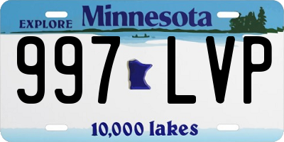 MN license plate 997LVP
