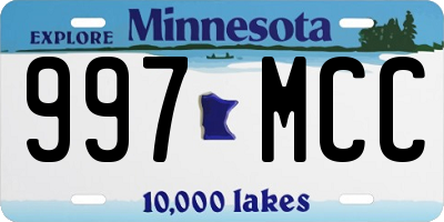 MN license plate 997MCC