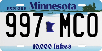 MN license plate 997MCO