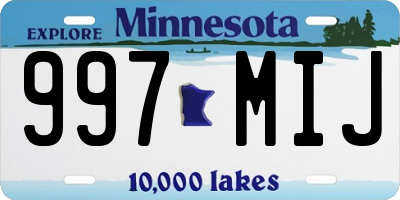 MN license plate 997MIJ