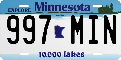 MN license plate 997MIN