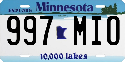 MN license plate 997MIO
