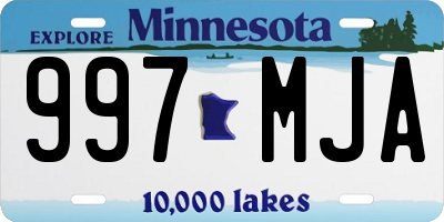 MN license plate 997MJA