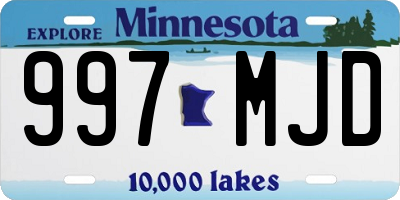MN license plate 997MJD