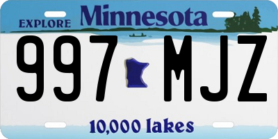MN license plate 997MJZ