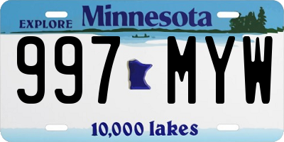 MN license plate 997MYW