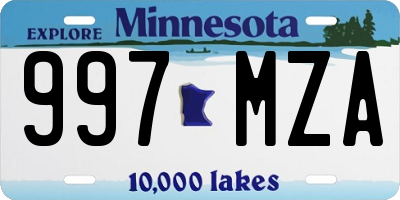 MN license plate 997MZA