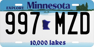MN license plate 997MZD