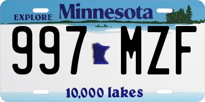 MN license plate 997MZF