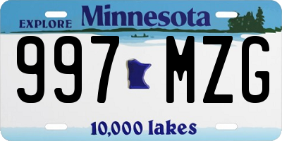 MN license plate 997MZG