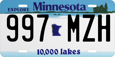 MN license plate 997MZH