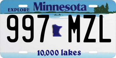 MN license plate 997MZL