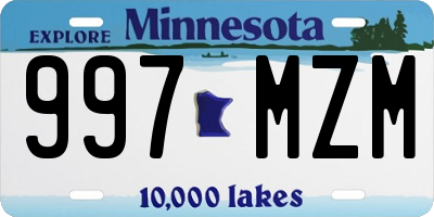 MN license plate 997MZM