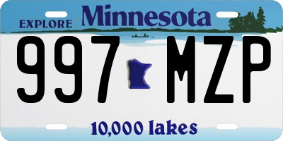 MN license plate 997MZP
