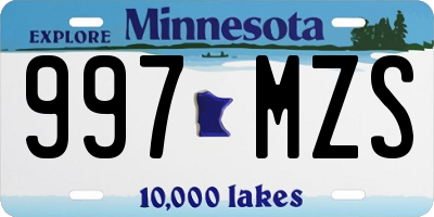 MN license plate 997MZS