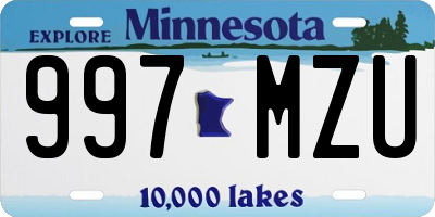 MN license plate 997MZU