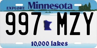 MN license plate 997MZY