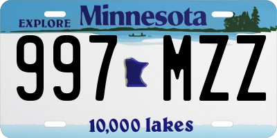 MN license plate 997MZZ