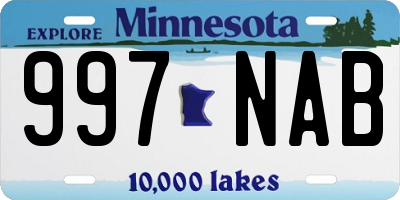 MN license plate 997NAB